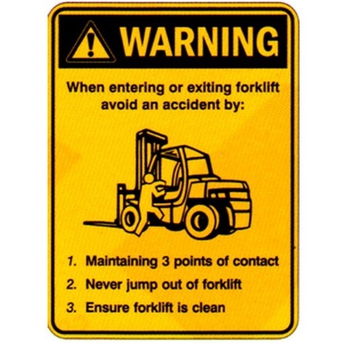 Pack Of 5 Self Stick 100x140mm Warning When . Forklift Etc Labels - made by Signage