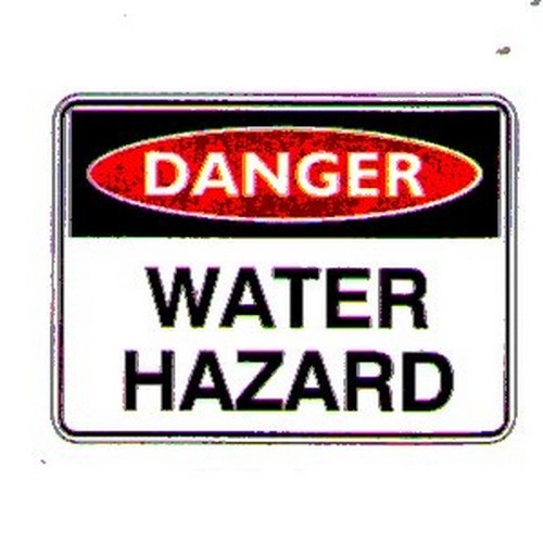 Metal 450x600mm Danger Water Hazard Sign