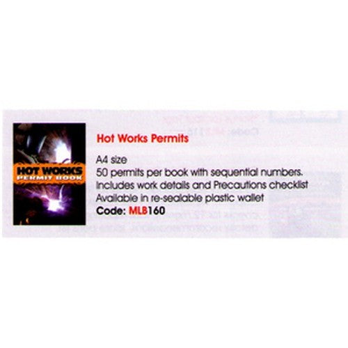 A4 Hot Works Log Book